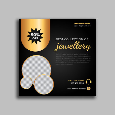Jewelry social media post or web banner templateのイラスト素材