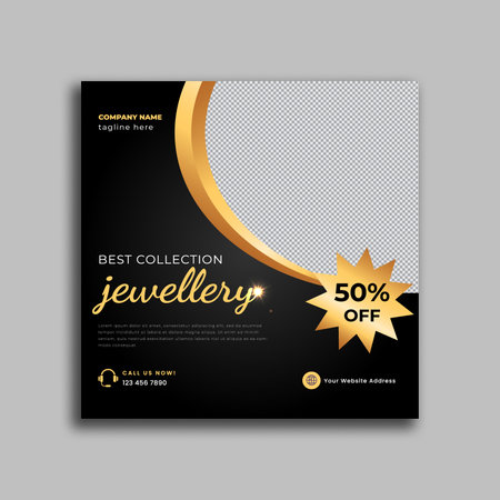 Jewelry social media post or web banner templateのイラスト素材