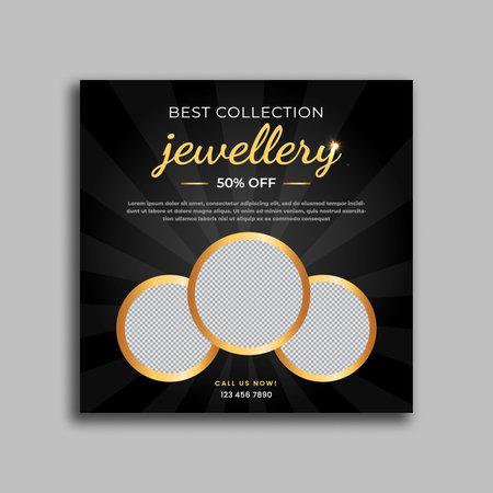 Jewelry social media post or web banner templateのイラスト素材