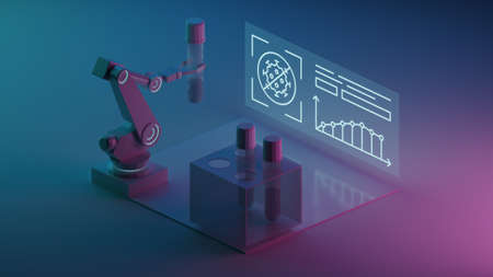 COVID-19 vaccine 3D Isometric illustration for web, presentation and otherの写真素材