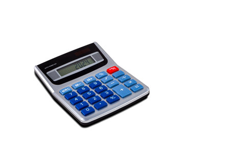 Calculator with number 2024 isolated on white.の写真素材