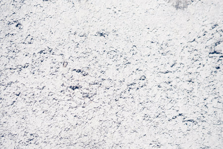 Abstract real photo grunge background. Light Grey concrete cement white light grey whitewash putty wall macro close up texture surface shot. Design, decorative trim. Blurred viewの写真素材