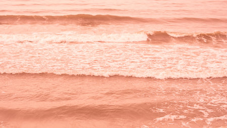 Real photo sea water waves, abstract background, nature power, pale light orange more tone in stock