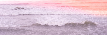 Real photo sea water waves, abstract background, nature power, pale light purple red orange matte more tone in stockの写真素材