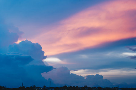 PINK cloud SUNSET EVENING LARGE GREATEの写真素材