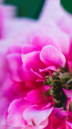 Close up open centre of bright pink rose. Natural beauty. Tenderness lightness joy happiness love