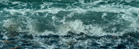 Abstract Natural Background Water Bubbling Sea Foam Splash Waves Energy Power Strength Intensity