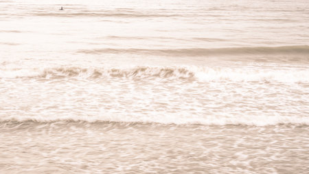 Real photo sea water waves, abstract background, nature power, pale light grey brown matte more toneの写真素材