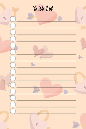 To do list with cute hearts. Vector illustration in lovely style.のイラスト素材