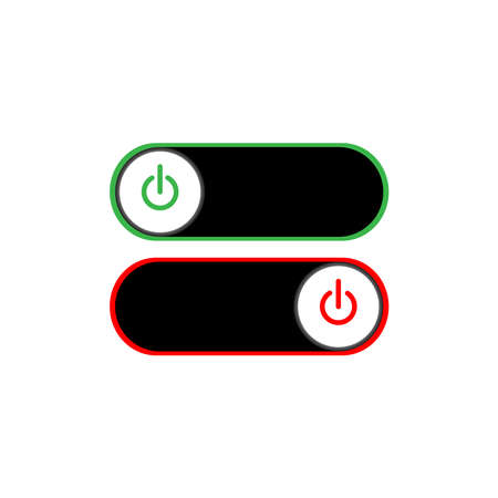 On Off slider style power buttons, The Off buttons are enclosed in red,のイラスト素材