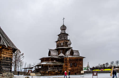 Architecture & cultural-history museum, Maslenitsa Festival at Museum of Wooden Architecture, Suzdal, Russiaのeditorial素材