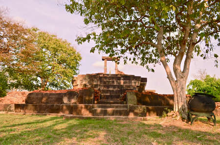 Khmer Temple, old temple name Prasat Noan Koo, Angkor period time, Korat, Sung noen, Thailand - travelingの写真素材
