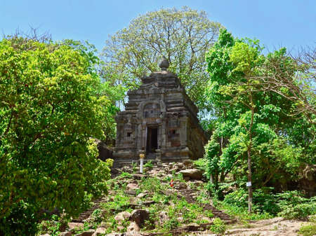 The ancient Funan sites of Angkor Borei and Phnom Da is a hill and the name for the first art style period in pre-Angkorian times,in Takeo, Cambodia, close to the border to Vietnam,の写真素材