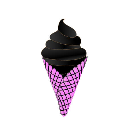 Ice cream in waffle coneのイラスト素材