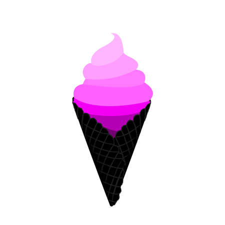 Ice cream in waffle coneのイラスト素材