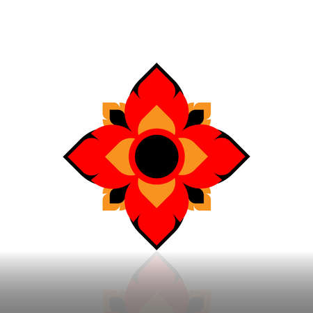 Line Thai, multicolor blossom, Traditional Thai style pattern , Vector illustrationのイラスト素材