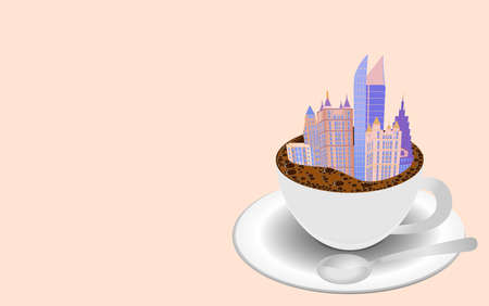 Low Poly View from Piedmont lake in Hot coffee cup, Piedmont park, Midtown, Atlanta, GA, United Stateのイラスト素材