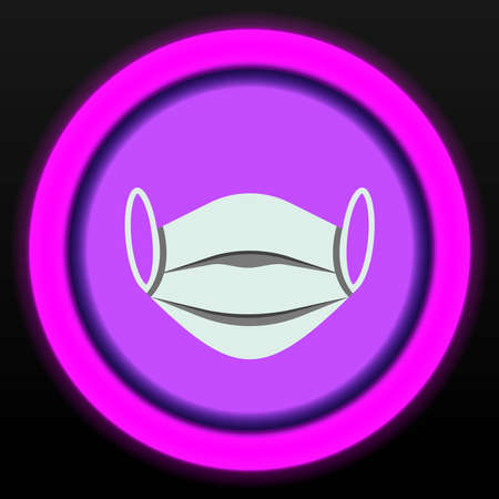 Mask on Pink and purple button vector illustration in black background for food choice maschine or web buttons collection bannerの写真素材