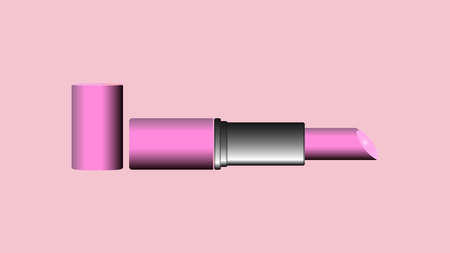 Red colour Lipsticks and silver packaging with opened red coloured caps isolated on white backgroundのイラスト素材