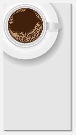 Coffee in white mug on pastel pink background frame for print wall art decorの写真素材