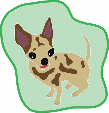 A picture digital art of tint brown dog sitting aloneのイラスト素材