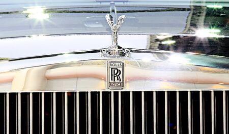 Bangkok - April 2 :logo of Rolls Royce on bumper - in display at The 36th Bangkok international Motor Show 2015 on April 2, 2015 in Bangkok Thailandのeditorial素材