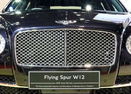 Bangkok - April 2 :front grill of Bentley series Flying Spur W12  luxury  car - in display at The 36th Bangkok international Motor Show 2015 on April 2, 2015 in Bangkok Thailandのeditorial素材