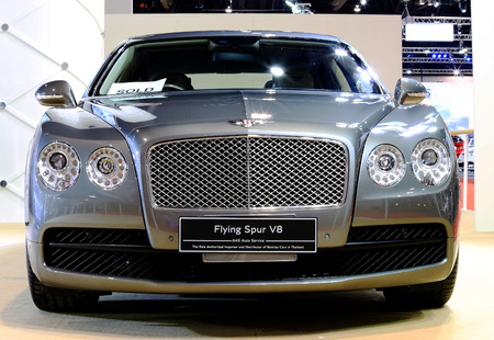 Bangkok - April 2 : - silver Bentley series Flying V8 luxury  car , in display at The 36th Bangkok international Motor Show 2015 on April 2, 2015 in Bangkok Thailandのeditorial素材