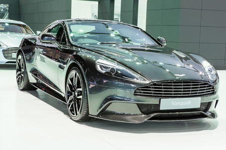 Bangkok - March 22 : black Aston Martin series Vanquish - in display at The 37th Bangkok international Motor Show 2016 on March 22, 2016 in Bangkok Thailandのeditorial素材