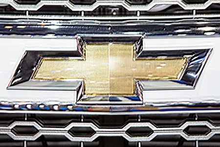 Bangkok - March 22 : logo of Chevrolet on bumper - in display at The 37th Bangkok international Motor Show 2016 on March 22, 2016 in Bangkok Thailandのeditorial素材