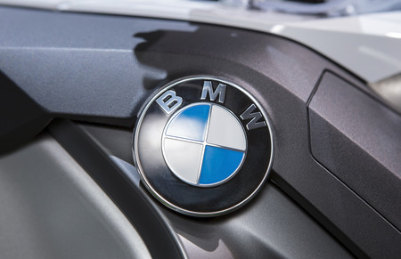 Bangkok - March 22 : logo BMW on  big bike BMW series R1200 - in display at The 37th Bangkok international Motor Show 2016 on March 22, 2016 in Bangkok Thailandのeditorial素材