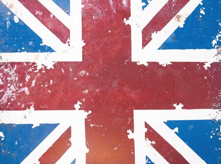 concept of national flag on old rusty grunge background: UK