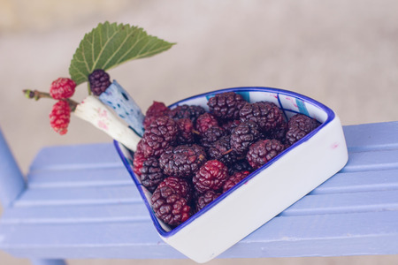 fresh and sweet blackberriesの写真素材