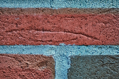 Close up brick wall HDR red green dramaticの写真素材