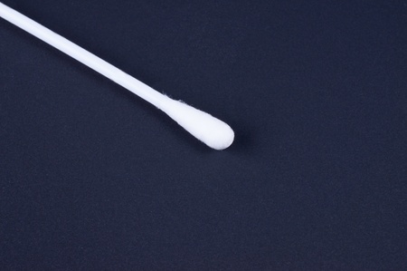 Cotton bud on black background close upの写真素材
