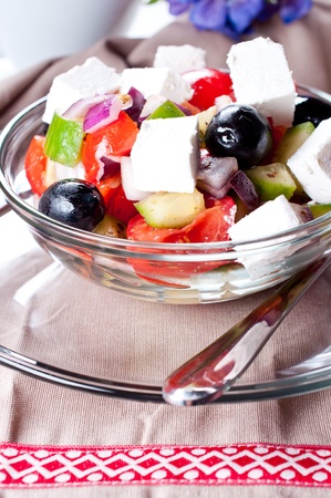 Mediterranean salad with goat cheeseの写真素材