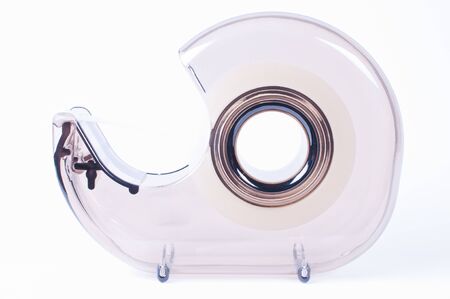 Clear tape dispenser with tape の写真素材