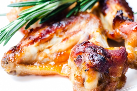 Fried chicken wings close upの写真素材