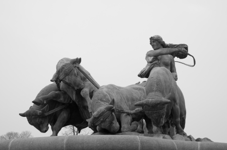 The Gefion fountain in Copenhagen, Denmarkのeditorial素材
