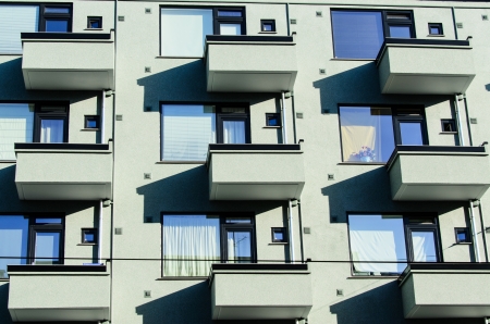 Group of balconies on modern house