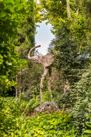 PUBOL, SPAIN - JULY 15: Iconic elephant in a garden of Gala DalÐ¢ Castle on July 15, 2012. It's open to public since 1996.のeditorial素材