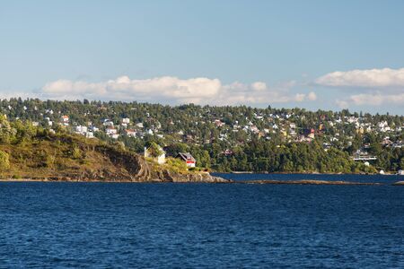 Oslo panorama from fjord, Norwayの写真素材