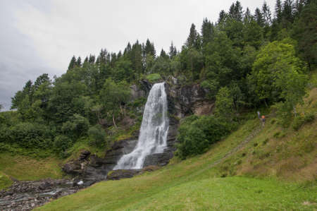Skeie Waterfall, Norwayの写真素材