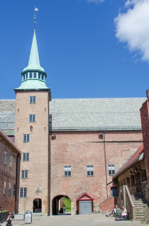 OSLO - JUNE 19: Akershus fortress. The first construction on the castle started around the late 1290s, by King Haakon Vのeditorial素材
