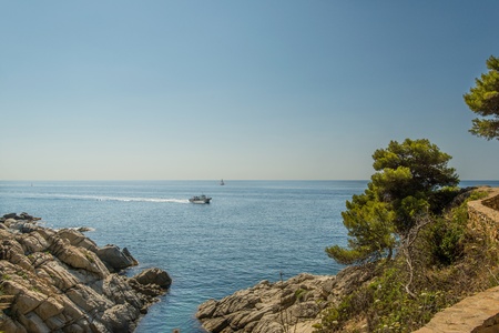 Boat in lagoon at Mallorca Spain
