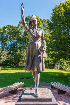 OSLO, NORWAY - AUGUST 27: Statue of the princess Martha of Sweden near Royal Palace in Oslo on August 27,2012. It was erected in 2007.のeditorial素材