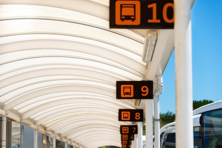 Gates at bus station near airport