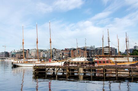 Aker brygge oslo fjordの写真素材
