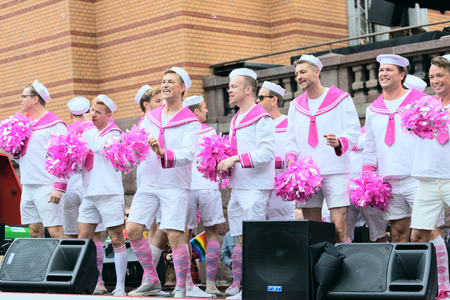OSLO, NORWAY - JUNE 28  Europride parade in Oslo on June 28, 2014  The Parade is 3 km long 