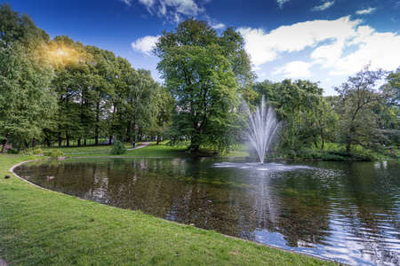 Pond in Park in Oslo, Norwayの写真素材